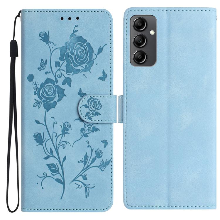 Custodia per telefono in pelle con motivo a rilievo di rose, For Samsung Galaxy A24, For Samsung Galaxy A14