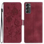 Custodia per telefono in pelle con motivo a rilievo di rose, For Samsung Galaxy A24, For Samsung Galaxy A14