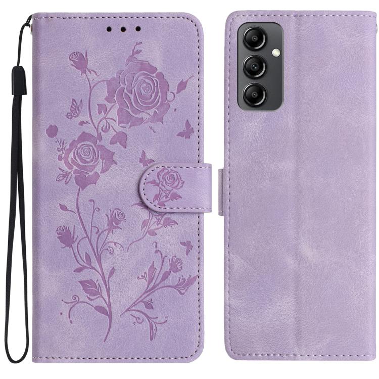 Custodia per telefono in pelle con motivo a rilievo di rose, For Samsung Galaxy A24, For Samsung Galaxy A14