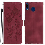 Custodia per telefono in pelle con motivo a rilievo di rose, For Samsung Galaxy A20 / A30, For Samsung Galaxy A50
