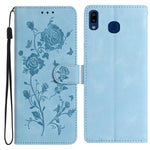 Custodia per telefono in pelle con motivo a rilievo di rose, For Samsung Galaxy A51, For Samsung Galaxy A20e