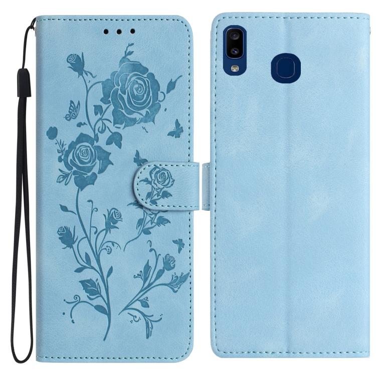 Custodia per telefono in pelle con motivo a rilievo di rose, For Samsung Galaxy A51, For Samsung Galaxy A20e