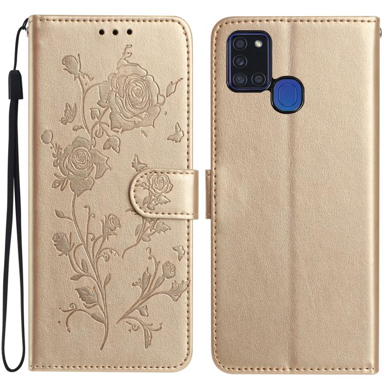 Custodia per telefono in pelle con motivo a rilievo di rose, For Samsung Galaxy A42 5G, For Samsung Galaxy A21S
