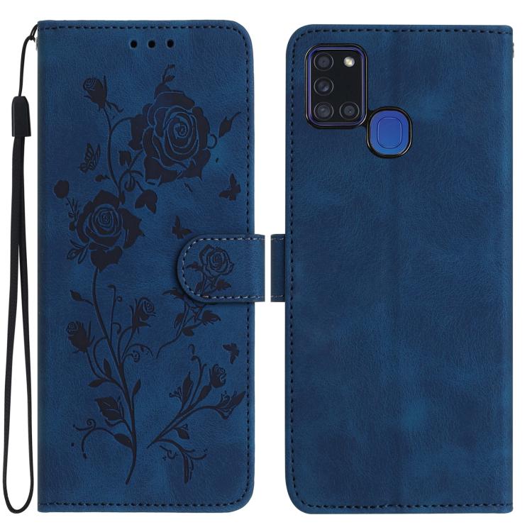 Custodia per telefono in pelle con motivo a rilievo di rose, For Samsung Galaxy A42 5G, For Samsung Galaxy A21S