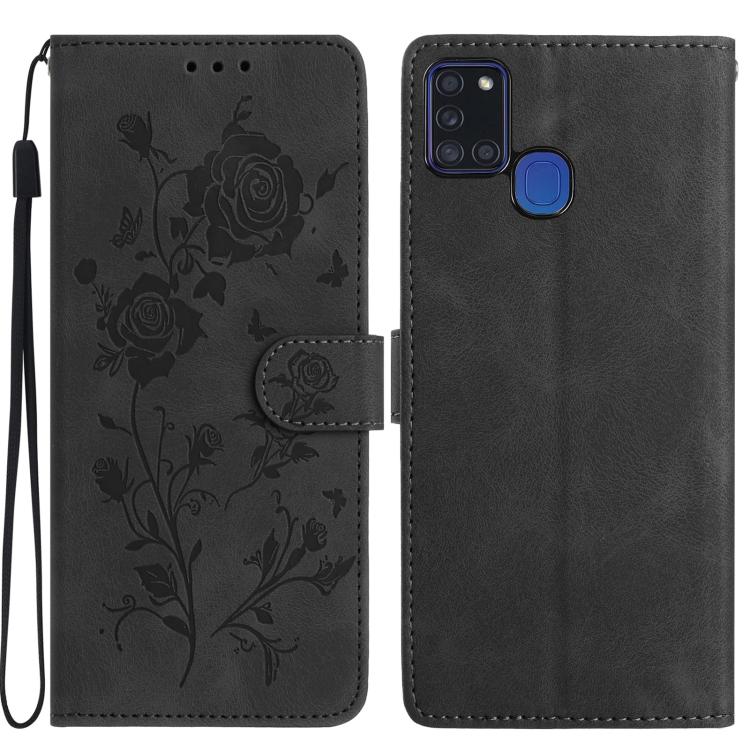 Custodia per telefono in pelle con motivo a rilievo di rose, For Samsung Galaxy A42 5G, For Samsung Galaxy A21S