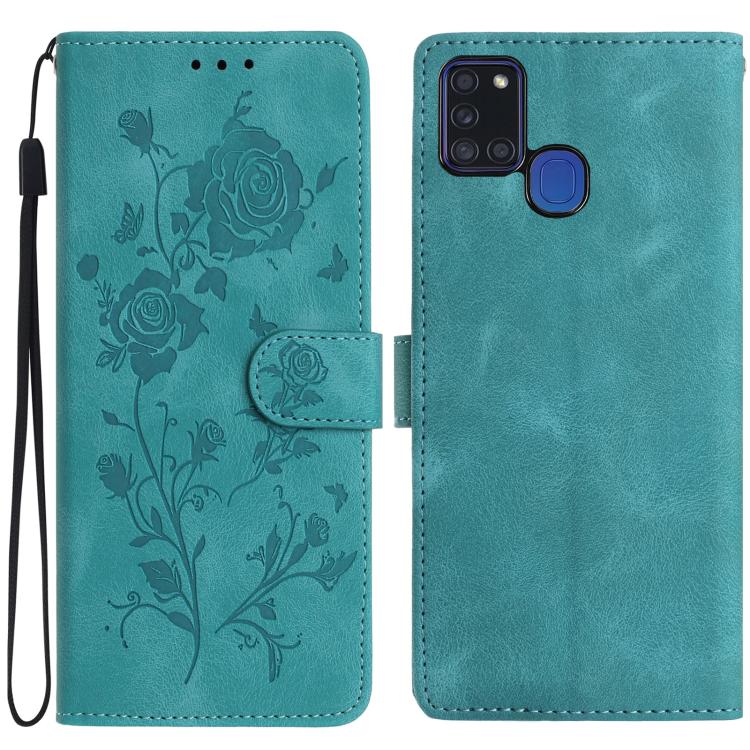 Custodia per telefono in pelle con motivo a rilievo di rose, For Samsung Galaxy A42 5G, For Samsung Galaxy A21S