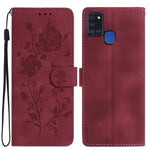 Custodia per telefono in pelle con motivo a rilievo di rose, For Samsung Galaxy A42 5G, For Samsung Galaxy A21S
