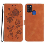 Custodia per telefono in pelle con motivo a rilievo di rose, For Samsung Galaxy A42 5G, For Samsung Galaxy A21S