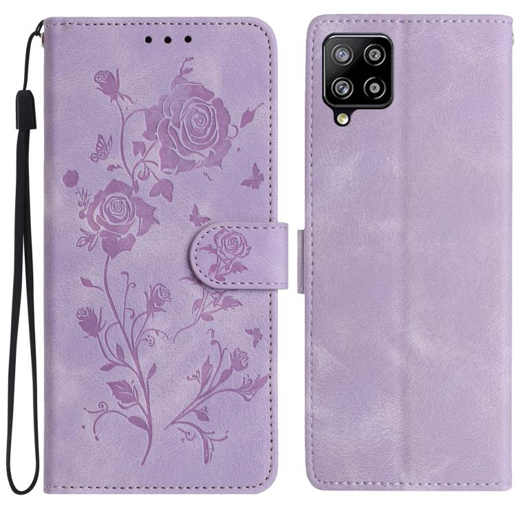 Custodia per telefono in pelle con motivo a rilievo di rose, For Samsung Galaxy A22, For Samsung Galaxy A22 5G