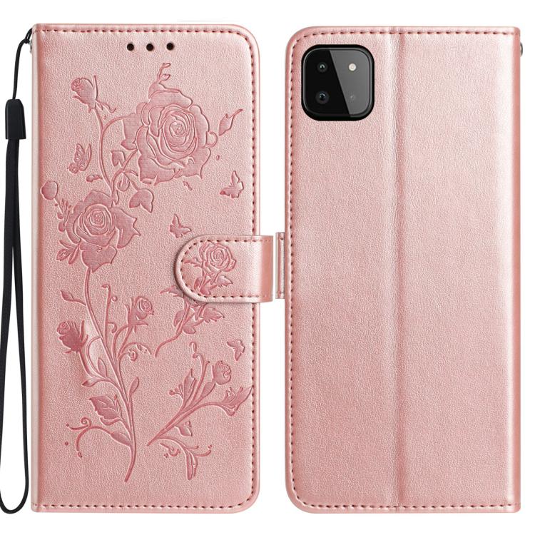 Custodia per telefono in pelle con motivo a rilievo di rose, For Samsung Galaxy A22, For Samsung Galaxy A22 5G