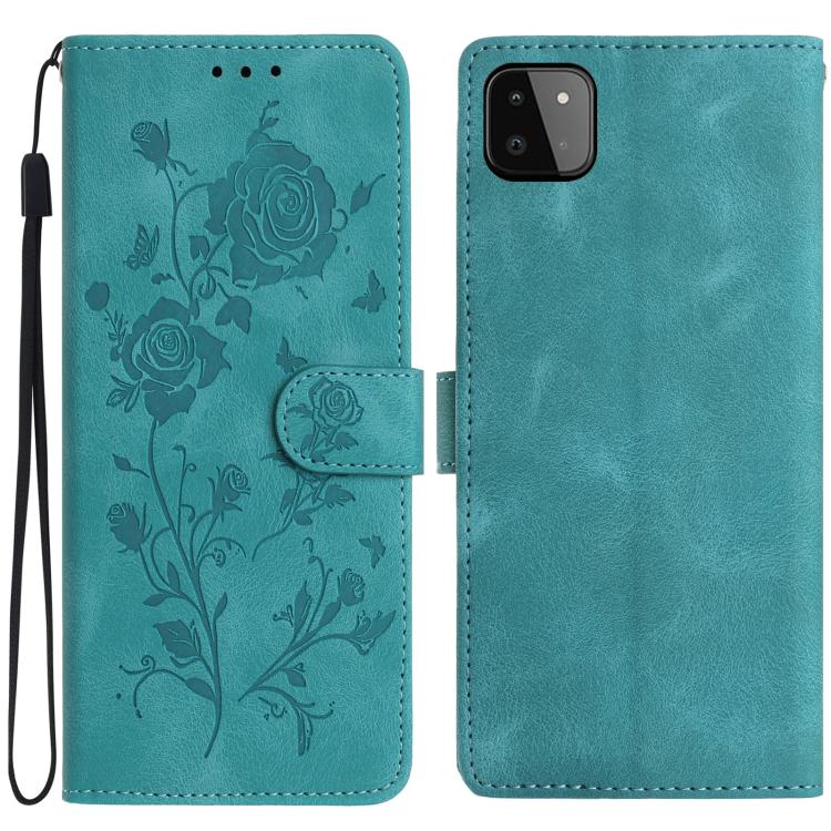 Custodia per telefono in pelle con motivo a rilievo di rose, For Samsung Galaxy A22, For Samsung Galaxy A22 5G