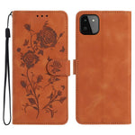 Custodia per telefono in pelle con motivo a rilievo di rose, For Samsung Galaxy A22, For Samsung Galaxy A22 5G