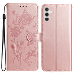 Custodia per telefono in pelle con motivo a rilievo di rose, For Samsung Galaxy A24, For Samsung Galaxy A14