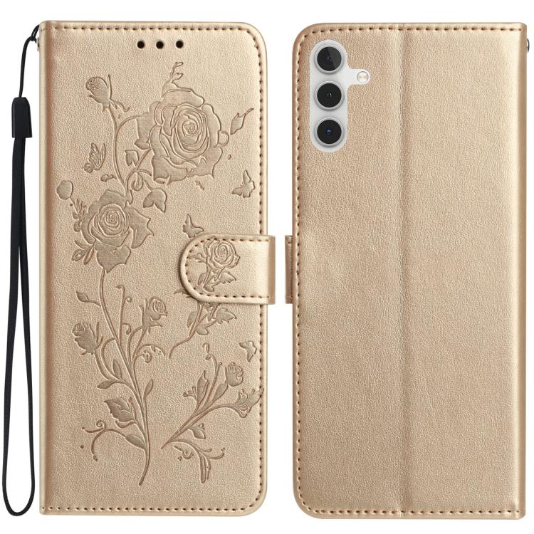 Custodia per telefono in pelle con motivo a rilievo di rose, For Samsung Galaxy A16, For Samsung Galaxy A25