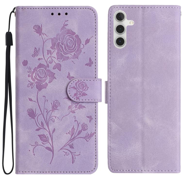 Custodia per telefono in pelle con motivo a rilievo di rose, For Samsung Galaxy A16, For Samsung Galaxy A25