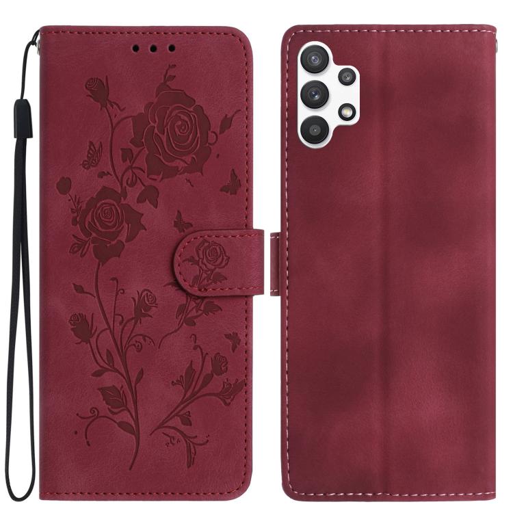 Custodia per telefono in pelle con motivo a rilievo di rose, For Samsung Galaxy A32, For Samsung Galaxy A72