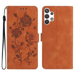 Custodia per telefono in pelle con motivo a rilievo di rose, For Samsung Galaxy A32, For Samsung Galaxy A72