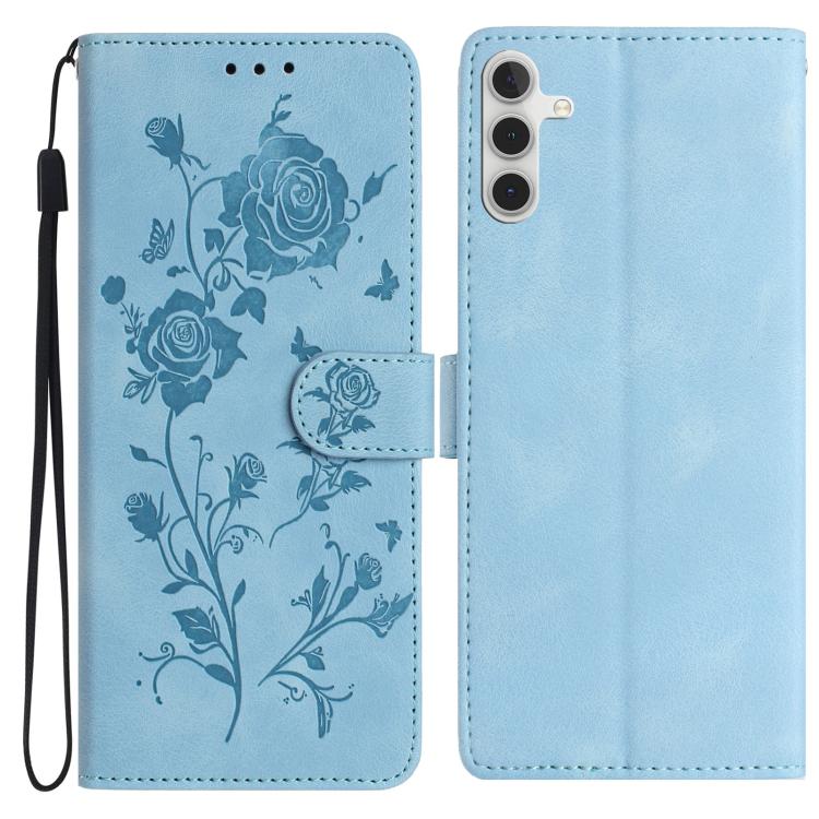 Custodia per telefono in pelle con motivo a rilievo di rose, For Samsung Galaxy A15, For Samsung Galaxy A35