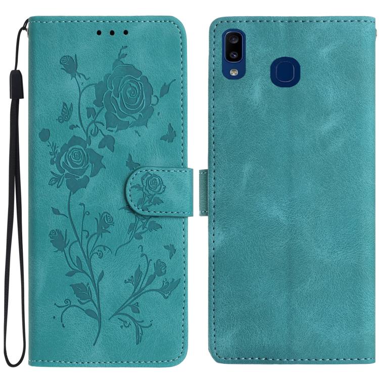 Custodia per telefono in pelle con motivo a rilievo di rose, For Samsung Galaxy A40, For Samsung Galaxy A10 / M10