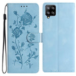 Custodia per telefono in pelle con motivo a rilievo di rose, For Samsung Galaxy A42 5G, For Samsung Galaxy A21S