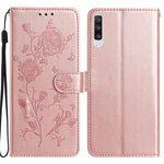 Custodia per telefono in pelle con motivo a rilievo di rose, For Samsung Galaxy A20 / A30, For Samsung Galaxy A50