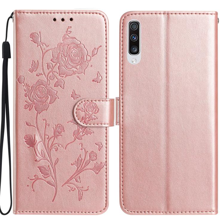 Custodia per telefono in pelle con motivo a rilievo di rose, For Samsung Galaxy A20 / A30, For Samsung Galaxy A50