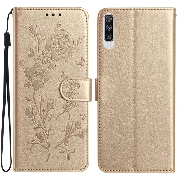 Custodia per telefono in pelle con motivo a rilievo di rose, For Samsung Galaxy A20 / A30, For Samsung Galaxy A50