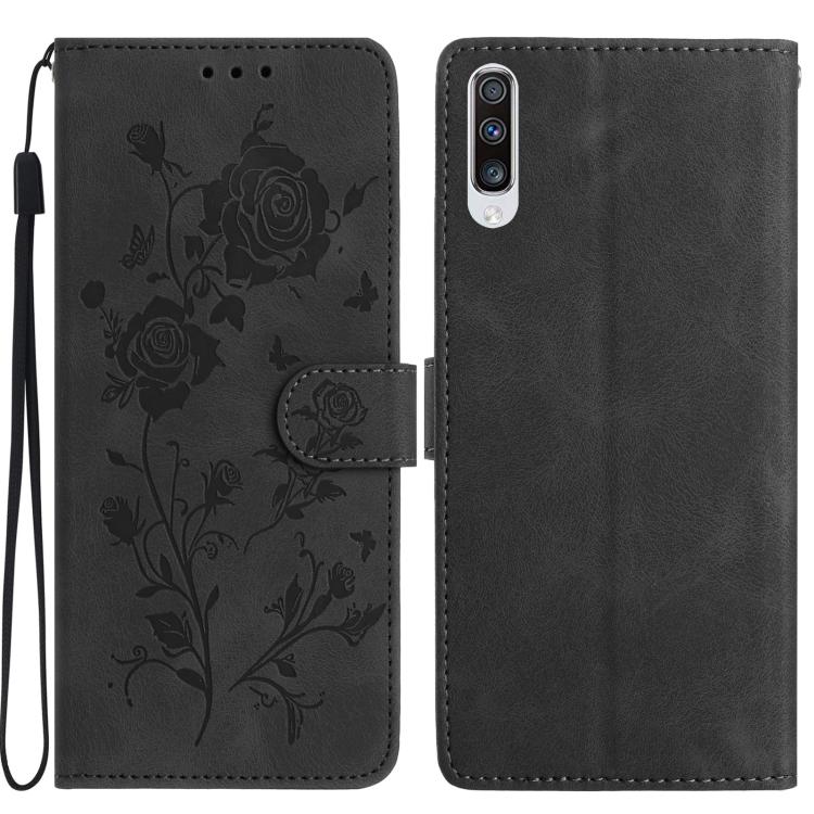 Custodia per telefono in pelle con motivo a rilievo di rose, For Samsung Galaxy A20 / A30, For Samsung Galaxy A50