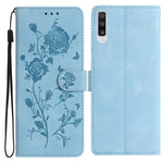 Custodia per telefono in pelle con motivo a rilievo di rose, For Samsung Galaxy A20 / A30, For Samsung Galaxy A50