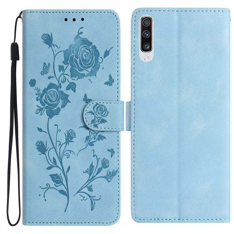 Custodia per telefono in pelle con motivo a rilievo di rose, For Samsung Galaxy A20 / A30, For Samsung Galaxy A50