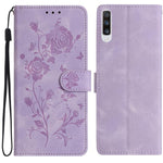 Custodia per telefono in pelle con motivo a rilievo di rose, For Samsung Galaxy A20 / A30, For Samsung Galaxy A50
