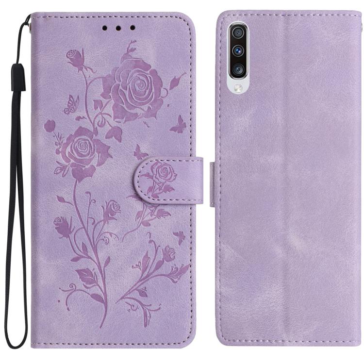 Custodia per telefono in pelle con motivo a rilievo di rose, For Samsung Galaxy A20 / A30, For Samsung Galaxy A50