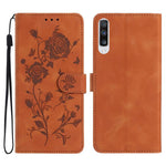 Custodia per telefono in pelle con motivo a rilievo di rose, For Samsung Galaxy A20 / A30, For Samsung Galaxy A50
