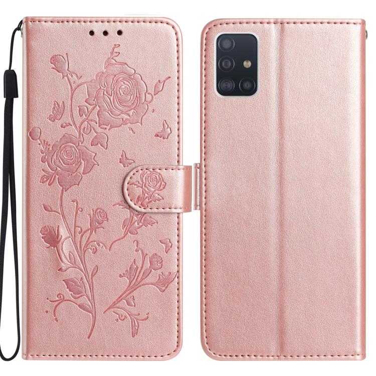 Custodia per telefono in pelle con motivo a rilievo di rose, For Samsung Galaxy A51, For Samsung Galaxy A20e