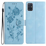 Custodia per telefono in pelle con motivo a rilievo di rose, For Samsung Galaxy A51, For Samsung Galaxy A20e