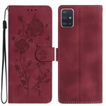 Custodia per telefono in pelle con motivo a rilievo di rose, For Samsung Galaxy A51, For Samsung Galaxy A20e