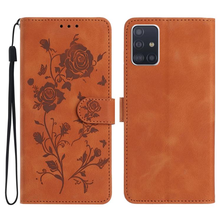 Custodia per telefono in pelle con motivo a rilievo di rose, For Samsung Galaxy A51, For Samsung Galaxy A20e
