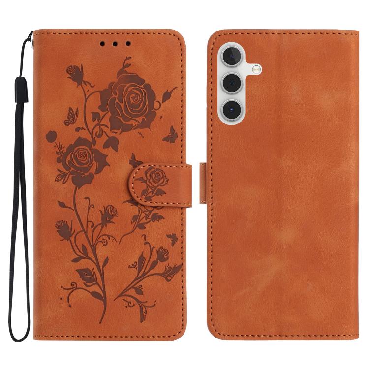 Custodia per telefono in pelle con motivo a rilievo di rose, For Samsung Galaxy A34, For Samsung Galaxy A54
