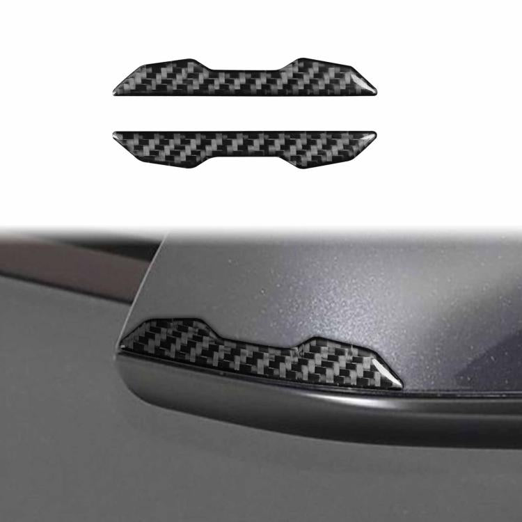 Per Tesla Model 3 / Y / S / X, set da 2 pezzi di adesivi decorativi anticollisione in fibra di carbonio per specchietti retrovisori auto., Car Rearview Mirror Anti-collision