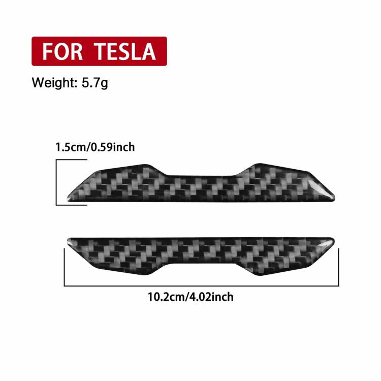 Per Tesla Model 3 / Y / S / X, set da 2 pezzi di adesivi decorativi anticollisione in fibra di carbonio per specchietti retrovisori auto., Car Rearview Mirror Anti-collision
