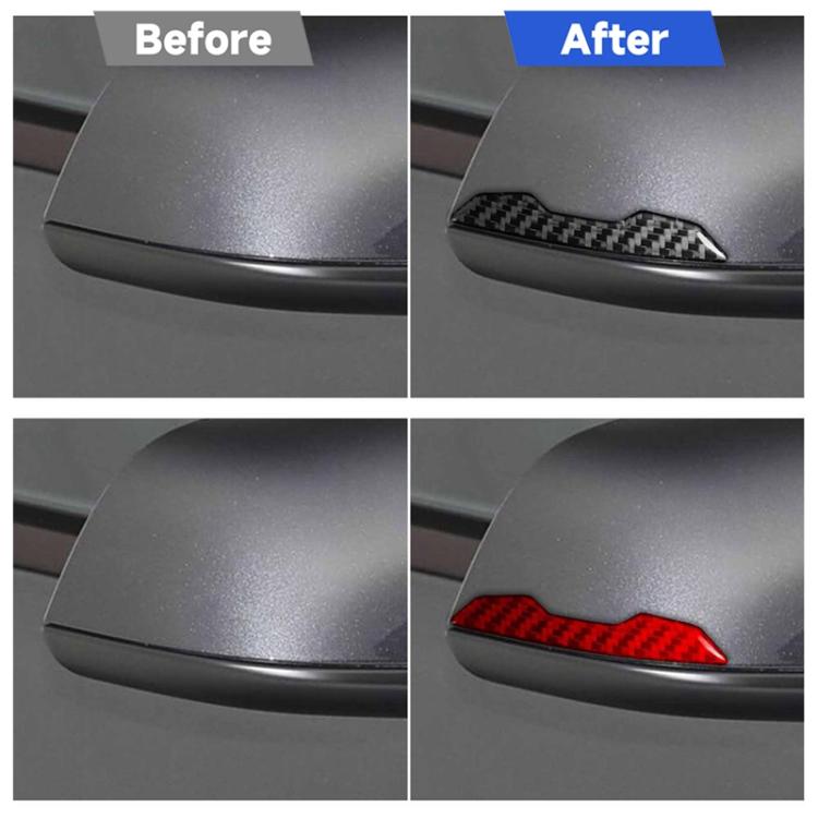 Per Tesla Model 3 / Y / S / X, set da 2 pezzi di adesivi decorativi anticollisione in fibra di carbonio per specchietti retrovisori auto., Car Rearview Mirror Anti-collision