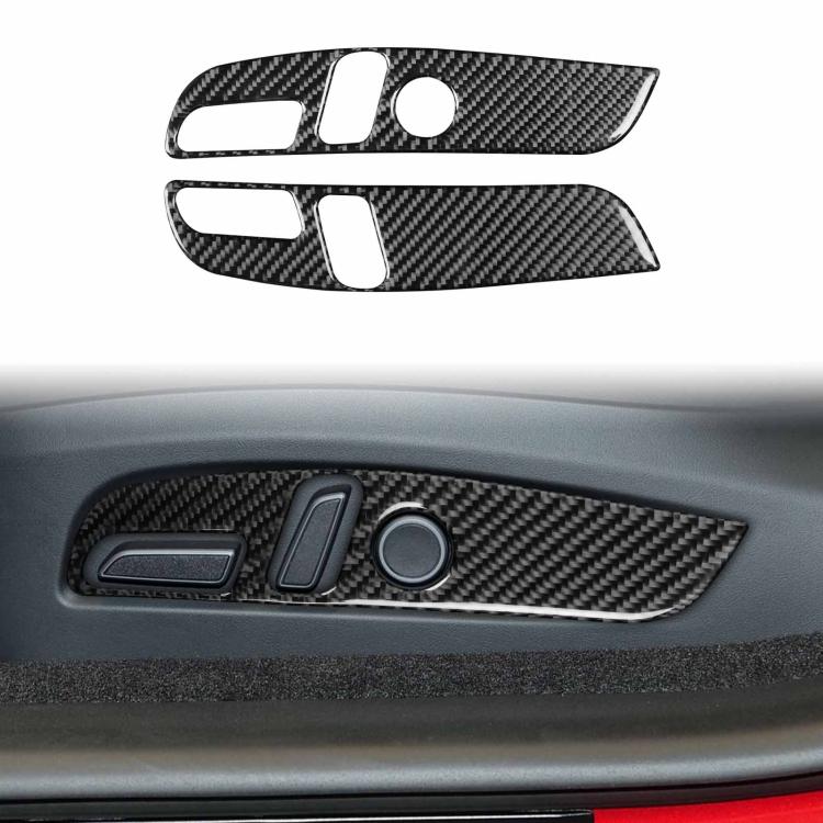 Per Tesla Model 3 2023 - Set di 2 adesivi decorativi in fibra di carbonio per il pannello di regolazione del sedile dell'auto., 2pcs/Set Car Seat Adjustment Panel, Left Drive, 2pcs/Set Car Seat Adjustment Panel, Right Drive