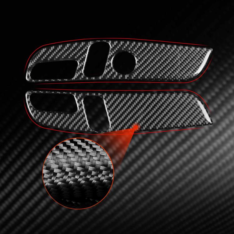 Per Tesla Model 3 2023 - Set di 2 adesivi decorativi in fibra di carbonio per il pannello di regolazione del sedile dell'auto., 2pcs/Set Car Seat Adjustment Panel, Left Drive, 2pcs/Set Car Seat Adjustment Panel, Right Drive