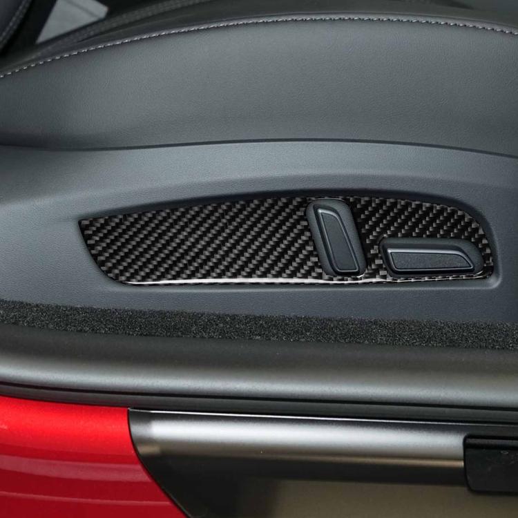 Per Tesla Model 3 2023 - Set di 2 adesivi decorativi in fibra di carbonio per il pannello di regolazione del sedile dell'auto., 2pcs/Set Car Seat Adjustment Panel, Left Drive, 2pcs/Set Car Seat Adjustment Panel, Right Drive