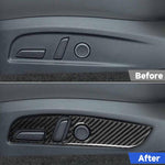 Per Tesla Model 3 2023 - Set di 2 adesivi decorativi in fibra di carbonio per il pannello di regolazione del sedile dell'auto., 2pcs/Set Car Seat Adjustment Panel, Left Drive, 2pcs/Set Car Seat Adjustment Panel, Right Drive