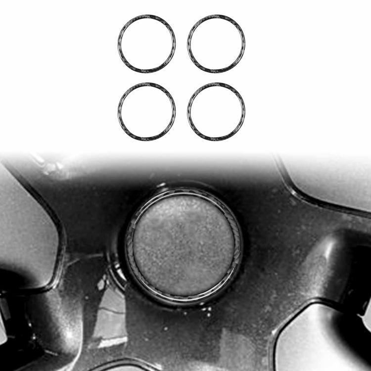 Set di 4 anelli decorativi in fibra di carbonio per mozzo ruota auto Tesla Model 3 / Y, Car Wheel Hub