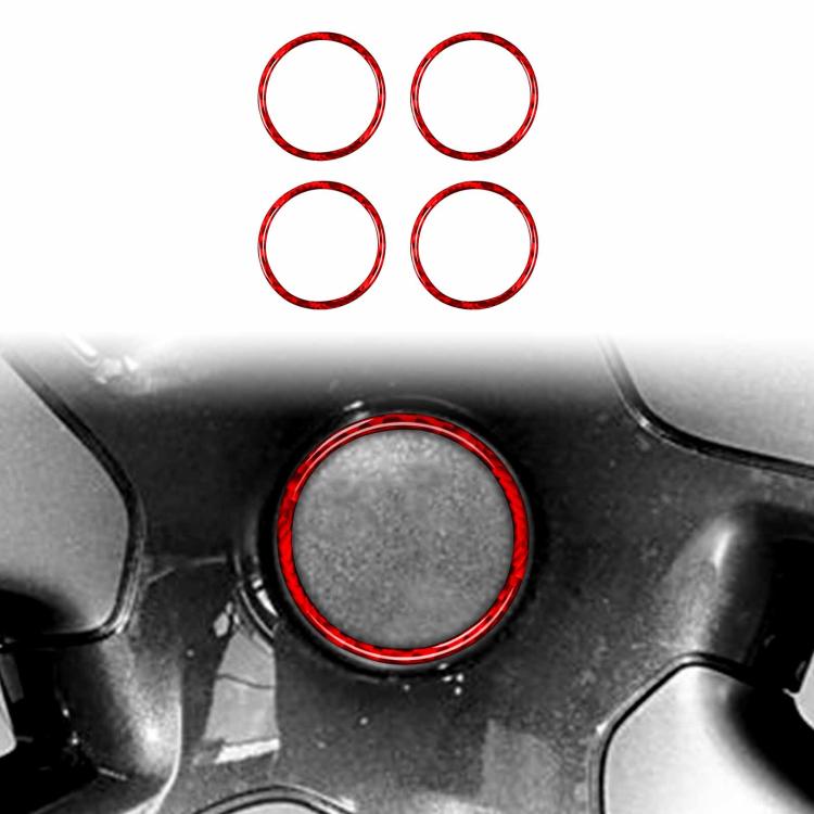 Set di 4 anelli decorativi in fibra di carbonio per mozzo ruota auto Tesla Model 3 / Y, Car Wheel Hub