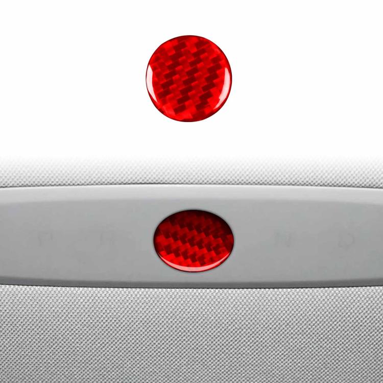 Adesivo decorativo in fibra di carbonio per il pulsante delle luci di emergenza dell'auto, per Tesla Model 3 2023., For Tesla Model 3 2023- Car Emergency Light Button