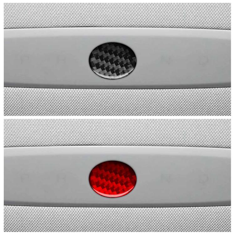 Adesivo decorativo in fibra di carbonio per il pulsante delle luci di emergenza dell'auto, per Tesla Model 3 2023., For Tesla Model 3 2023- Car Emergency Light Button