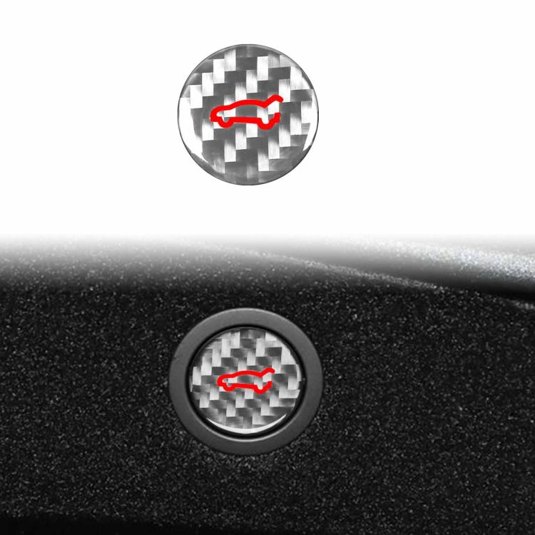 Adesivo decorativo in fibra di carbonio per il pulsante del bagagliaio dell'auto Tesla Model 3 2023+ / Y New Edition 2025+, For Tesla Model 3 2023+ / Y New Edition 2025+ Car Trunk Button